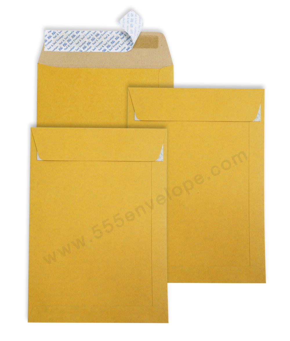 KA Brown Kraft Open End No. 9 x 12 3/4 Peel & Seal